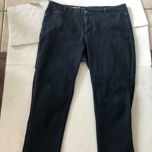 DKNY Jeans Womens Size 22 Soho Stretch Cropped Heavyweight Embellished D…